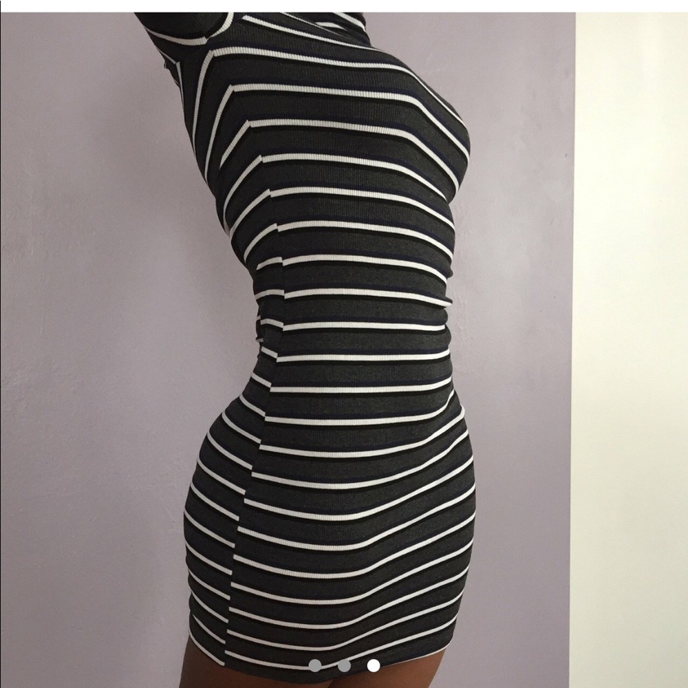 American apparel striped mock neck mini dress